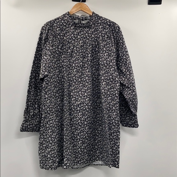 Zara high colored floral poplin dress - Picture 2 of 16